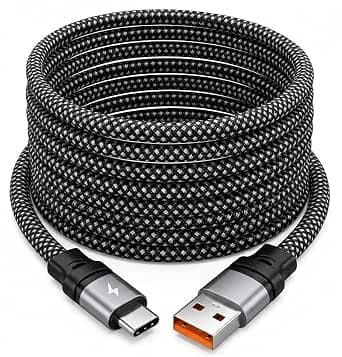 USB to Type-C Fast Charging Cable 6A 1M Data Transfer Fast Charging Cable Compatible with Android De