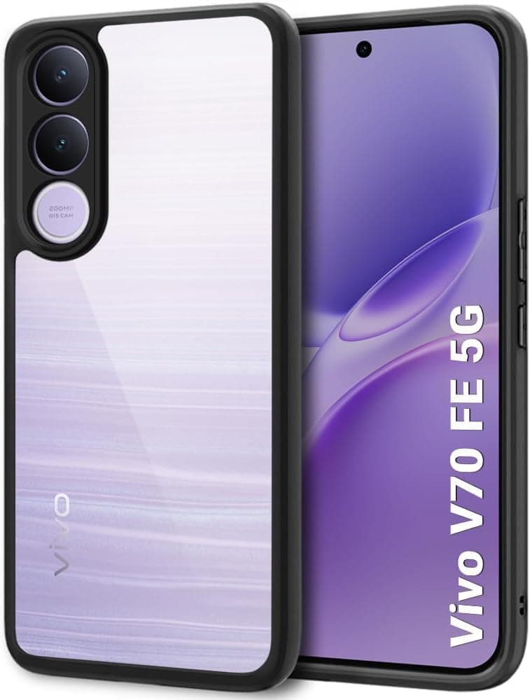 Case Transparent For VIVO V70 FE, Military-Grade Shockproof Anti-Yellowing, Slim Protective Phone Ca